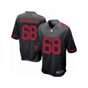 Men's Nike San Francisco 49ers #68 Zane Beadles Game Black Alternate NFL Jersey