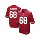 Men's Nike San Francisco 49ers #68 Zane Beadles Game Red Team Color NFL Jersey
