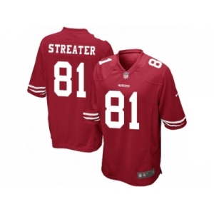 Men's Nike San Francisco 49ers #81 Rod Streater Game Red Team Color NFL Jersey