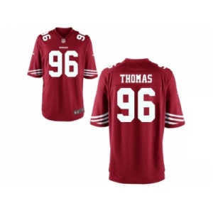 Men's Nike San Francisco 49ers #96 Solomon Thomas Game Red Team Color NFL Jersey
