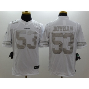 Nike San Francisco 49ers #53 NaVorro Bowman Platinum White Jerseys(Game)