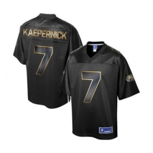 nike nfl jerseys san francisco 49ers #7 colin kaepernick black gold collection[game]