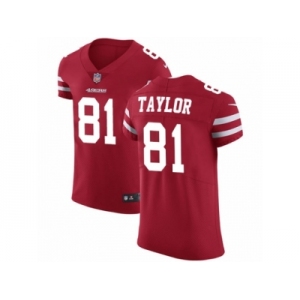 Men Nike San Francisco 49ers #81 Trent Taylor Red Team Color Vapor Untouchable Elite Player NFL Jersey
