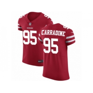 Men Nike San Francisco 49ers #95 Tank Carradine Red Team Color Vapor Untouchable Elite Player NFL Jersey