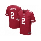 Men's Nike San Francisco 49ers #2 Brian Hoyer Elite Red Team Color NFL Jersey