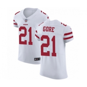 Men's Nike San Francisco 49ers #21 Frank Gore White Vapor Untouchable Elite Player NFL Jersey
