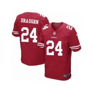 Men's Nike San Francisco 49ers #24 Shaun Draughn Elite Red Team Color NFL Jersey