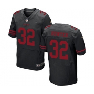 Men's Nike San Francisco 49ers #32 Kendall Hunter Elite Black NFL Jersey