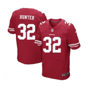 Men's Nike San Francisco 49ers #32 Kendall Hunter Elite Red Team Color NFL Jersey