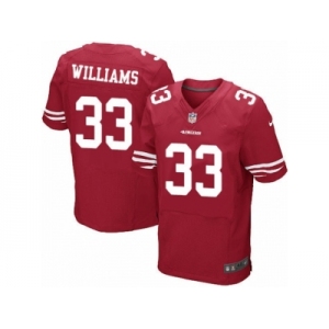 Men's Nike San Francisco 49ers #33 Joe Williams Elite Red Team Color NFL Jersey