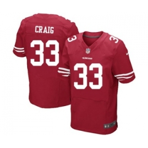 Men's Nike San Francisco 49ers #33 Roger Craig Elite Red Team Color NFL Jersey