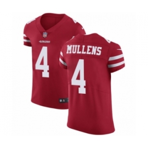 Men's Nike San Francisco 49ers #4 Nick Mullens Red Team Color Vapor Untouchable Elite Player NFL Jersey