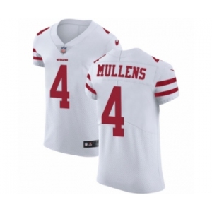 Men's Nike San Francisco 49ers #4 Nick Mullens White Vapor Untouchable Elite Player NFL Jersey