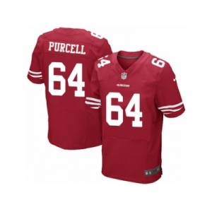 Men's Nike San Francisco 49ers #64 Mike Purcell Elite Red Team Color NFL Jersey