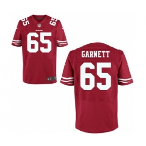 Men's Nike San Francisco 49ers #65 Joshua Garnett Elite Red Team Color NFL Jersey