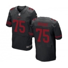 Men's Nike San Francisco 49ers #75 Alex Boone Elite Black NFL Jersey