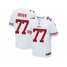 Men's Nike San Francisco 49ers #77 Trent Brown Elite White NFL Jersey