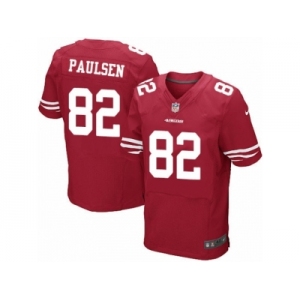 Men's Nike San Francisco 49ers #82 Logan Paulsen Elite Red Team Color NFL Jersey
