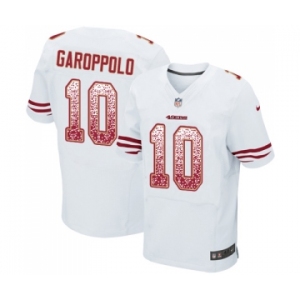 Men's San Francisco 49ers #10 Jimmy Garoppolo Elite White Road Drift Fashion Football Jersey
