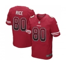 Men's San Francisco 49ers #80 Jerry Rice Elite Red Home Drift Fashion Football Jersey