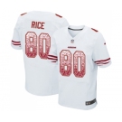 Men's San Francisco 49ers #80 Jerry Rice Elite White Road Drift Fashion Football Jersey