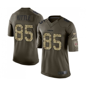 Men's San Francisco 49ers #85 George Kittle Elite Green Salute to Service Football Jersey