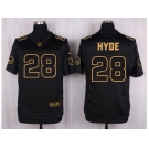 Nike San Francisco 49ers #28 Carlos Hyde Black Pro Line Gold Collection Jersey(Elite)