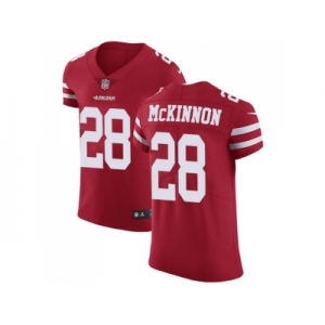 Nike San Francisco 49ers #28 Jerick McKinnon Red Team Color Men Stitched NFL Vapor Untouchable Elite Jersey
