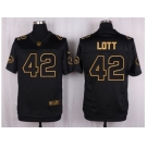 Nike San Francisco 49ers #42 Ronnie Lott Black Pro Line Gold Collection Jersey(Elite)