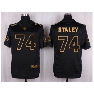 Nike San Francisco 49ers #74 Joe Staley Black Pro Line Gold Collection Jersey(Elite)