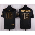 nike nfl jerseys san francisco 49ers #16 montana black gold collection[Elite]