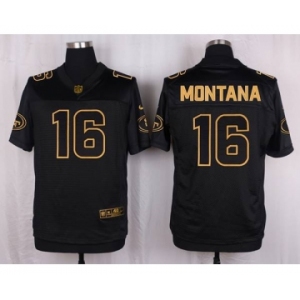 nike nfl jerseys san francisco 49ers #16 montana black gold collection[Elite]