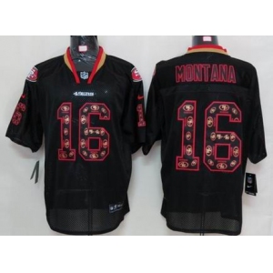 nike nfl jerseys san francisco 49ers #16 montana black[Elite united sideline]