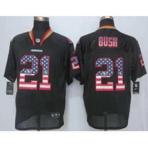nike nfl jerseys san francisco 49ers #21 bush black[Elite USA flag fashion][bush]