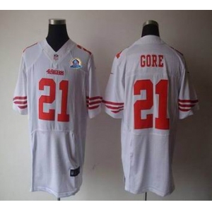 nike nfl jerseys san francisco 49ers #21 gore white[Elite 50th Patch]