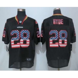 nike nfl jerseys san francisco 49ers #28 hyde black[Elite USA flag fashion]