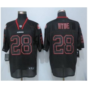 nike nfl jerseys san francisco 49ers #28 hyde black[Elite lights out]