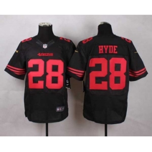 nike nfl jerseys san francisco 49ers #28 hyde black[Elite]
