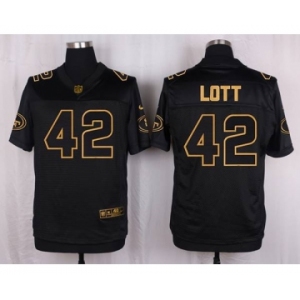 nike nfl jerseys san francisco 49ers #42 ronnie lott black gold collection[Elite]