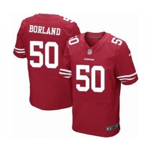 nike nfl jerseys san francisco 49ers #50 borland red[Elite]