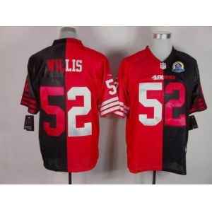 nike nfl jerseys san francisco 49ers #52 willis black-red[Elite split 50th Patch]