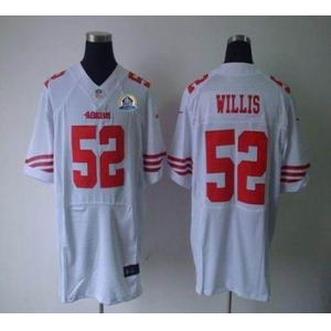nike nfl jerseys san francisco 49ers #52 willis white[Elite 50th Patch]