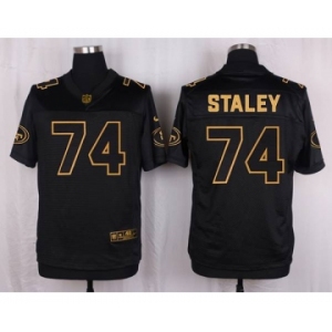 nike nfl jerseys san francisco 49ers #74 staley black gold collection[Elite]