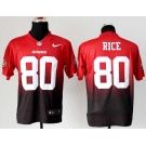 nike nfl jerseys san francisco 49ers #80 jerry rice red-grey[Elite drift fashion][second version]