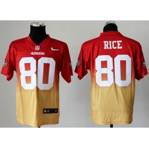 nike nfl jerseys san francisco 49ers #80 jerry rice red-yellow[Elite drift fashion][second version]