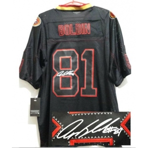 nike nfl jerseys san francisco 49ers #81 boldin black[Elite lights out signature]