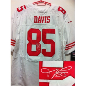 nike nfl jerseys san francisco 49ers #85 davis white[Elite signature]