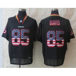 nike nfl jerseys san francisco 49ers #85 vernon davis black[Elite USA flag fashion]