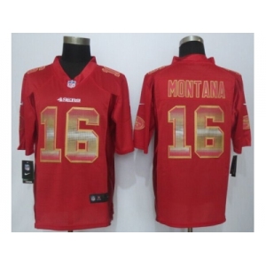 2015 new nike san francisco 49ers #16 montana red strobe jerseys[limited]