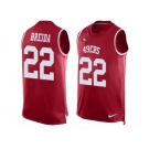 Men Nike San Francisco 49ers #22 Matt Breida Limited Red Player Name & Number Tank Top NFL Jersey